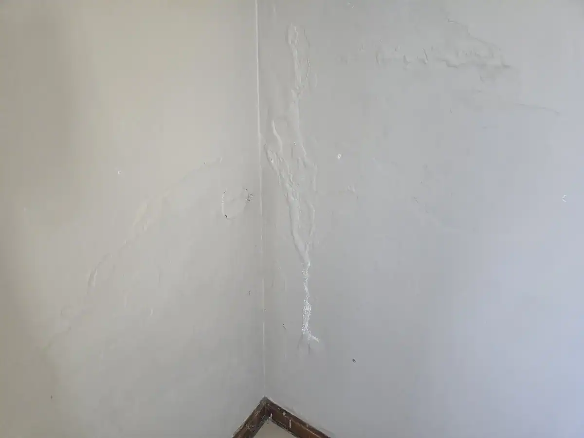 Bubbling and deteriorated interior paint before preparation at a Zevenwacht Village Estate home in Kuils River