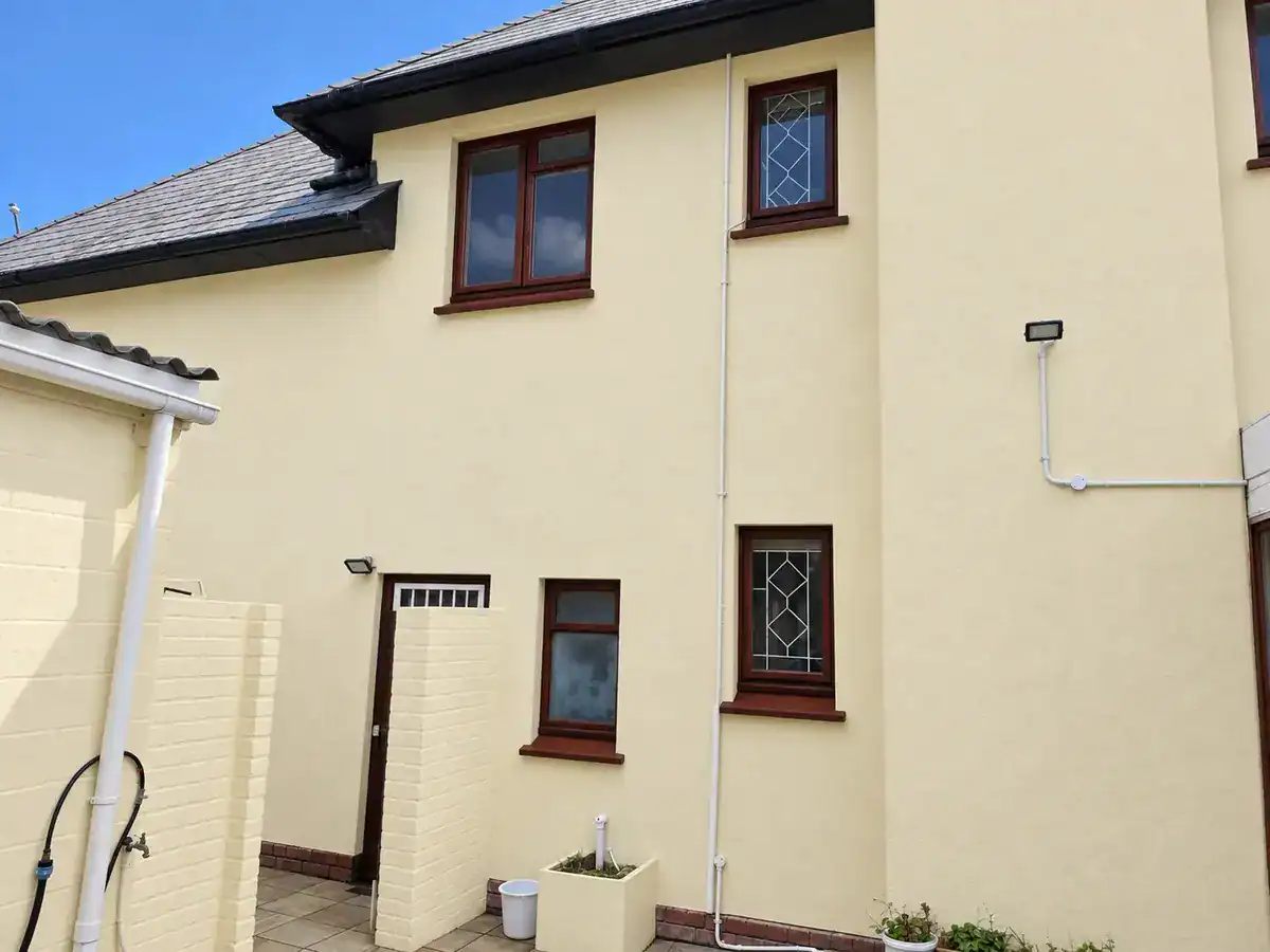 Repaired and repainted exterior wall after preparation at De Zalze Estate Stellenbosch