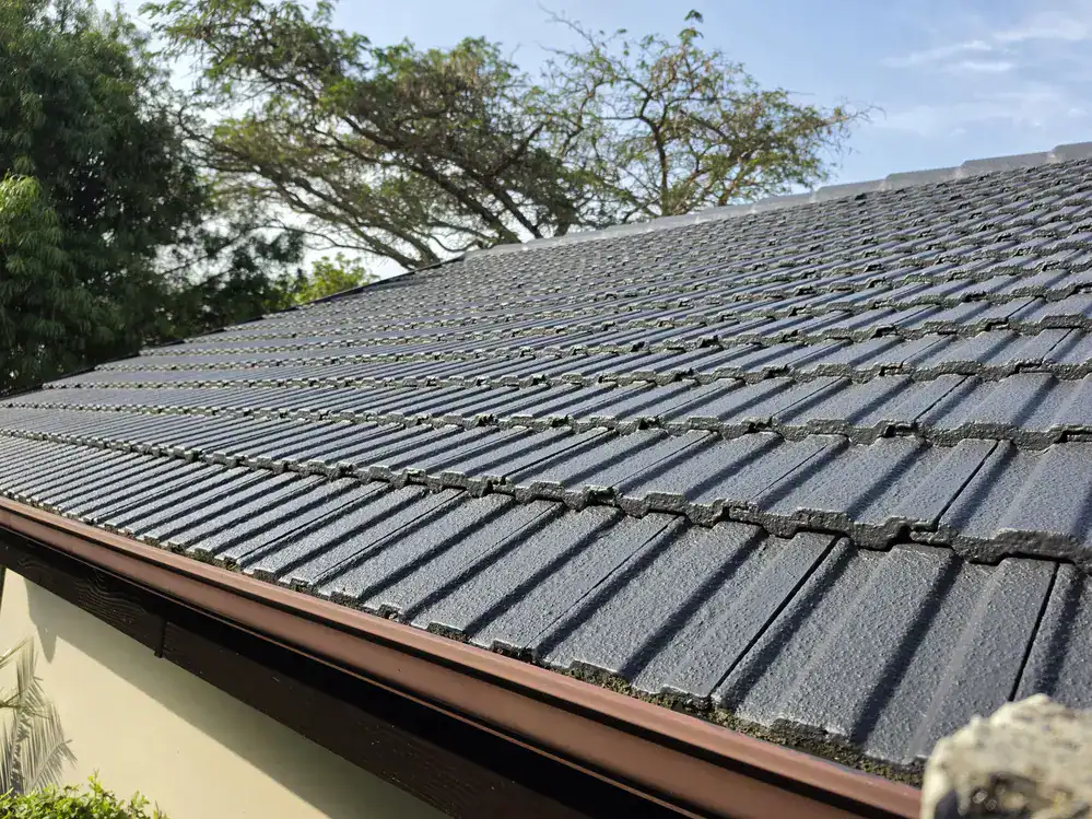 Completed roof tile painting at a residential property in Devils Peak Estate, Vredehoek