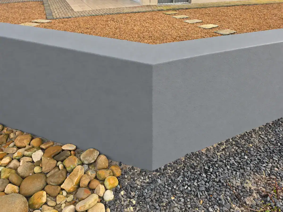 Repaired and repainted boundary wall in Durbanville after crack repairs and coating